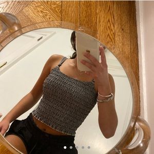 Brandy Melville Gingham Ribbed Tank Top